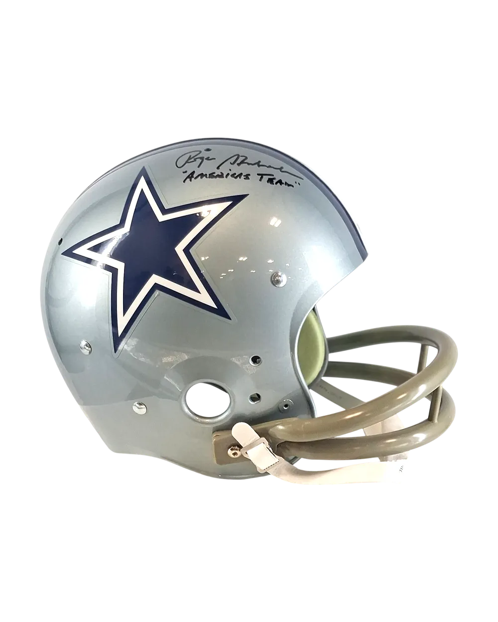 Roger Staubach autographed replica helmet
