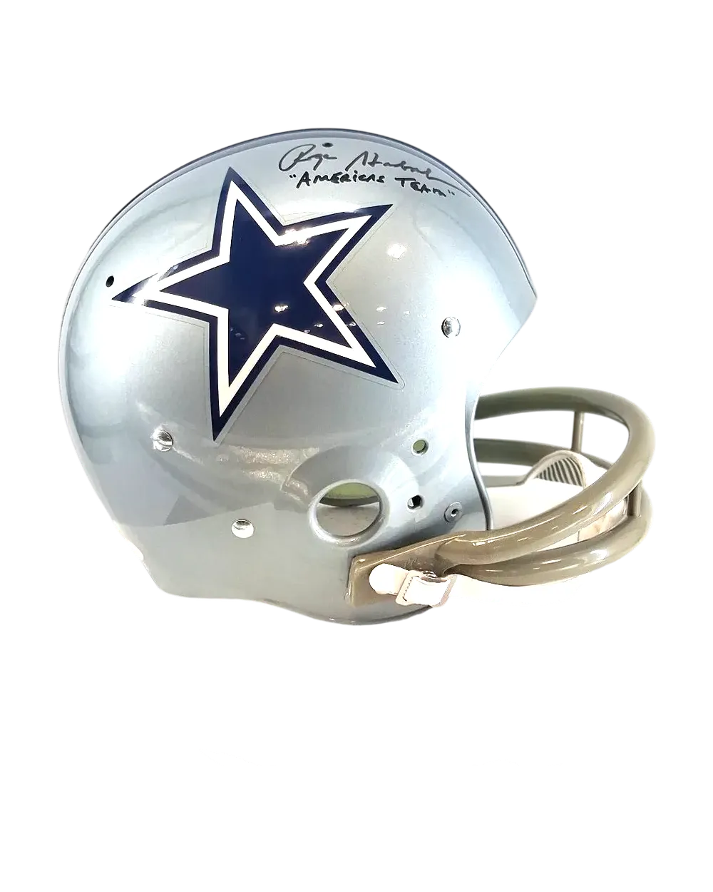 Roger Staubach autographed replica helmet