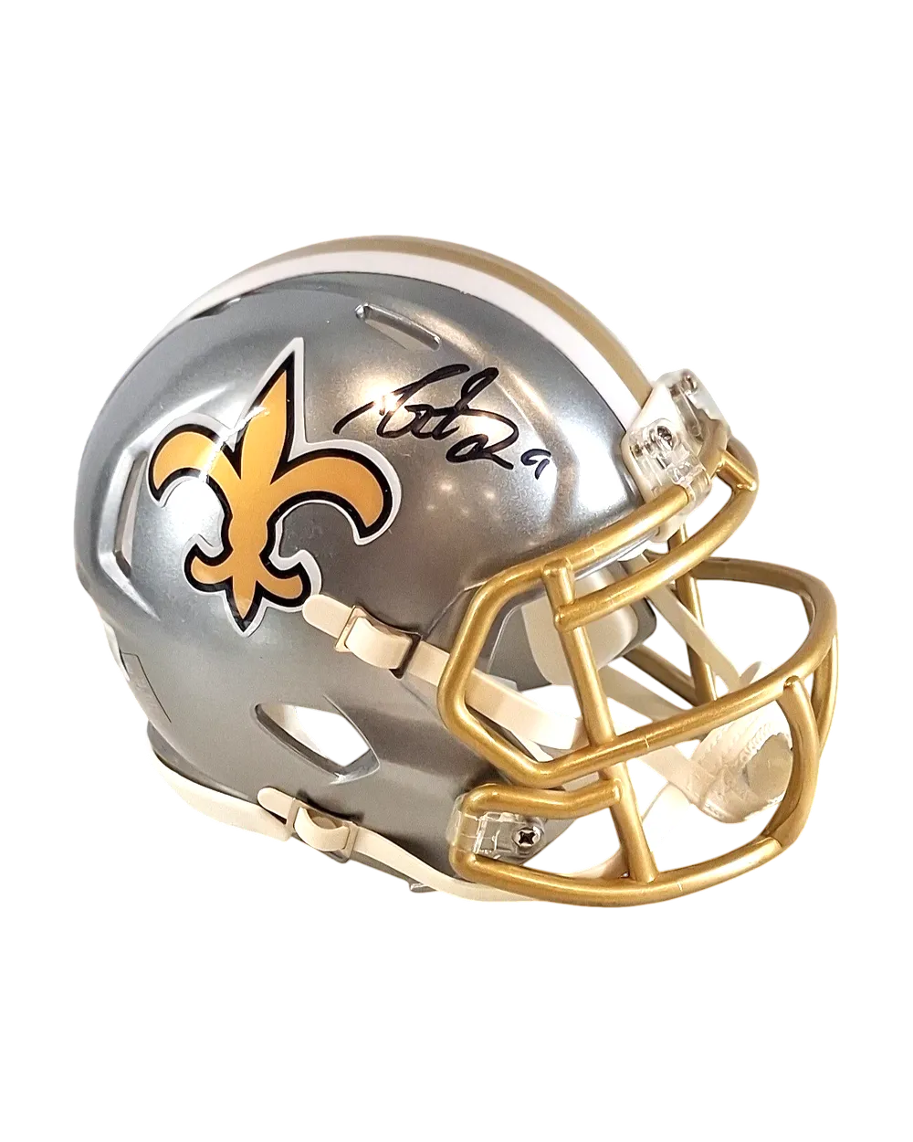 Drew Brees autographed mini-helmet