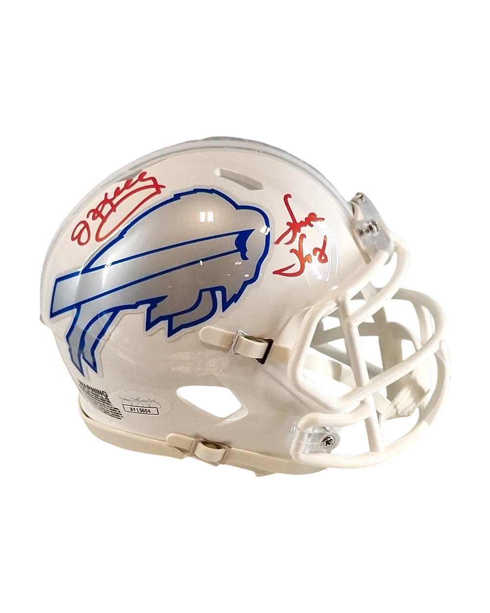 Thurman Thomas Jim Kelly autographed mini-helmet
